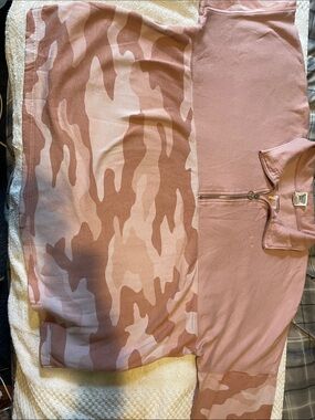 PINK Victoria's Secret Pink Camo Half-Zip Crew Sweatshirt